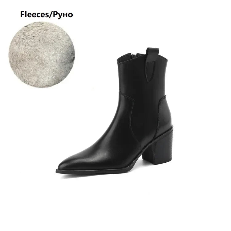 2026 Autumn Women Boots Women Shoes Pointed Toe Chunky Heel Boots Casual Winter Boots Short Modern Boots Chelsea High Heels