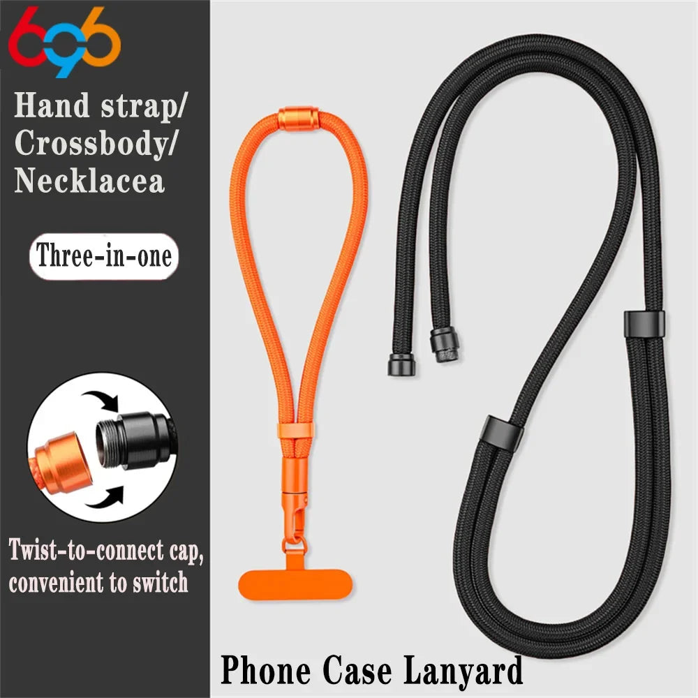 Universally Minimalist Wrist Strap Phone Crossbody Lanyard With Adjustable Drop-Proof DesignTether Tabs For All Mobile Phones