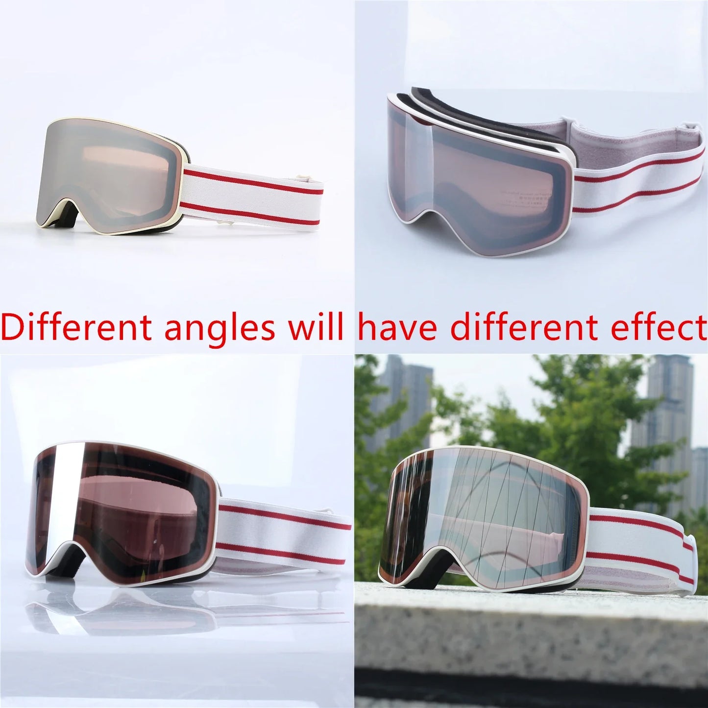 Gafas de esquí y snowboard para mujer y hombre, máscara de esquí con protección UV 400, antiniebla doble cilíndrica para nieve