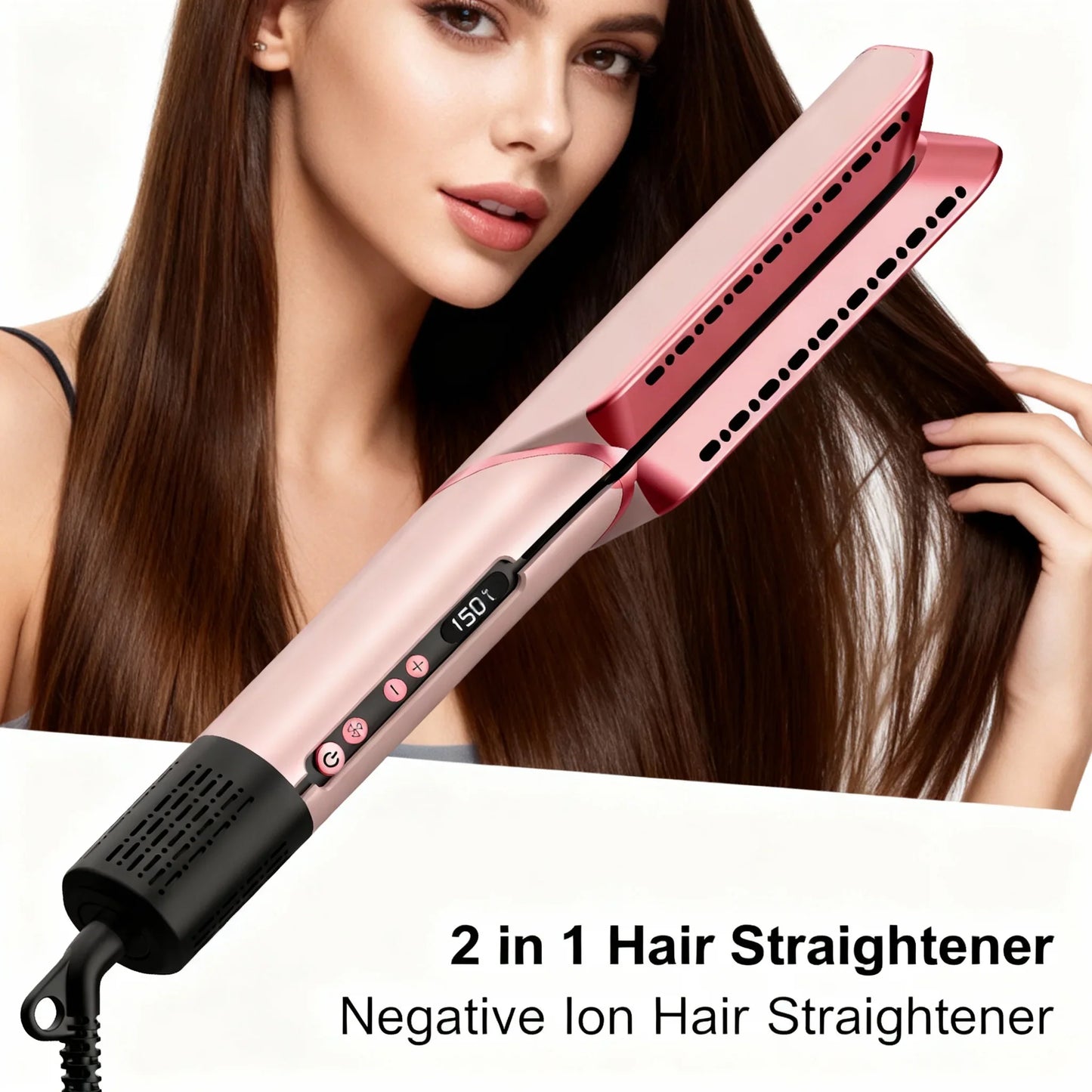 2 in 1 Hair Straightener & Hair Dryer Negative Ion Hair Straightener