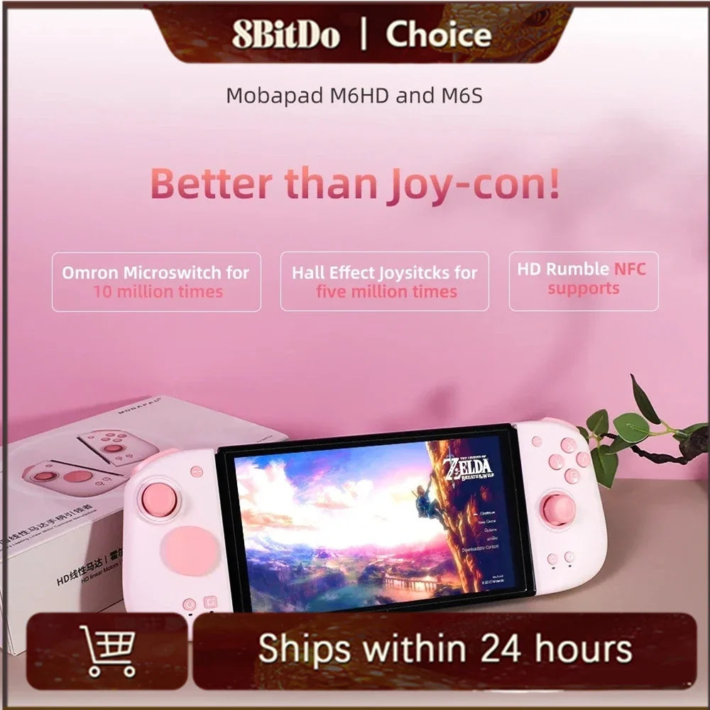 MOBAPAD Gamepad  M6/M6 HD Gemini 2 Game Controller,Joypad with Hall Joystick Left Right Handle Grip Console for Switch NS OLED