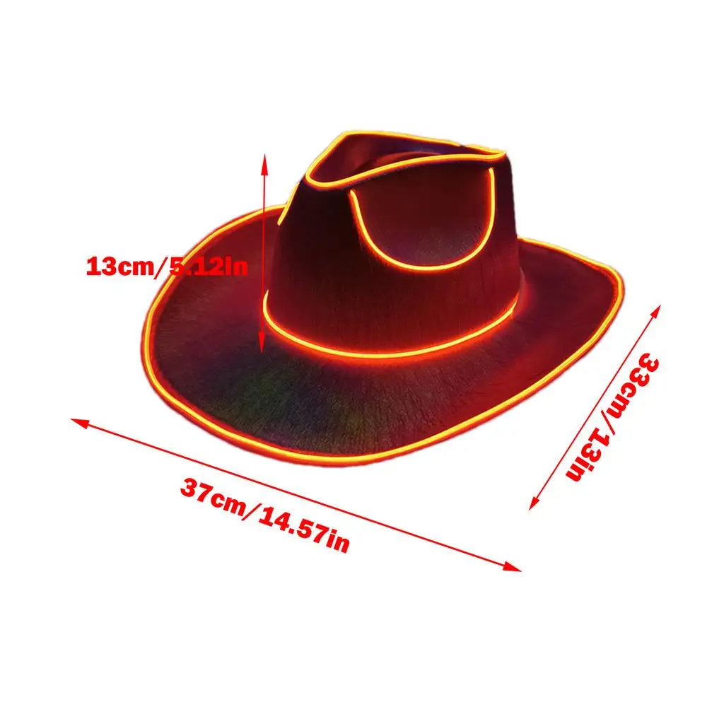 Light up Hats for Adults Party Headwear Cowboy Hat LED Hat Dress up Battery Operated Party Cowboy Hats Sparkly Cowboy Hat