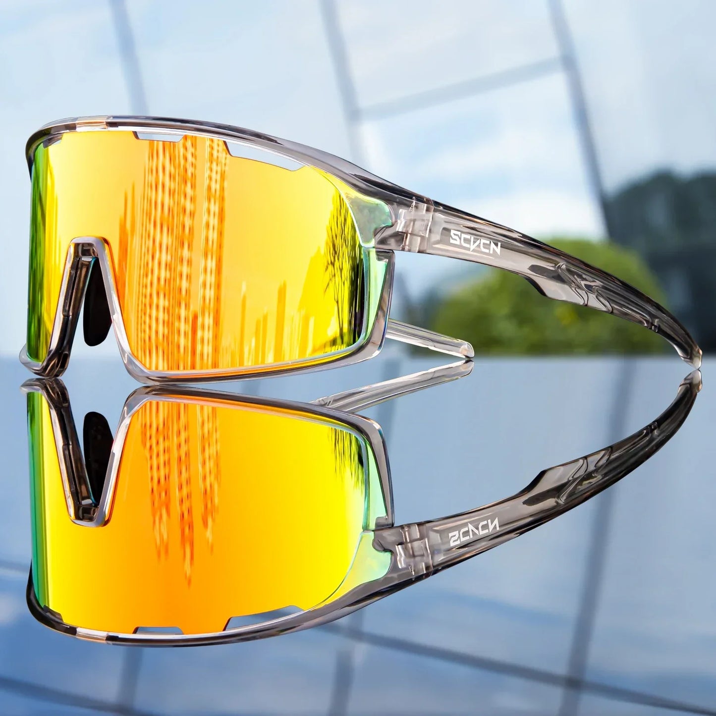 SCVCN Men Outdoor Sports Glasses Photochromic Sunglasses Bicycle Cycling Glasses Women Driving Bike Eyewear UV400 Hiking Goggles