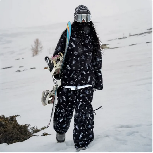 JOHN SNOW Traje de esquí Cortavientos Impermeable Cálido Pantalones de Esquí para Mujer