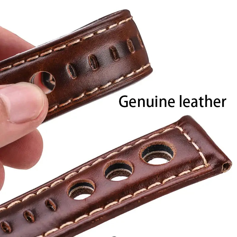 Samsung Galaxy Watch 7, 6, 5, 4 & FE Three-Hole Rally Leather Band