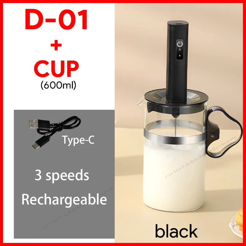 Upgraded Electric Coffee Frother And Milk Whisk USB Rechargeable