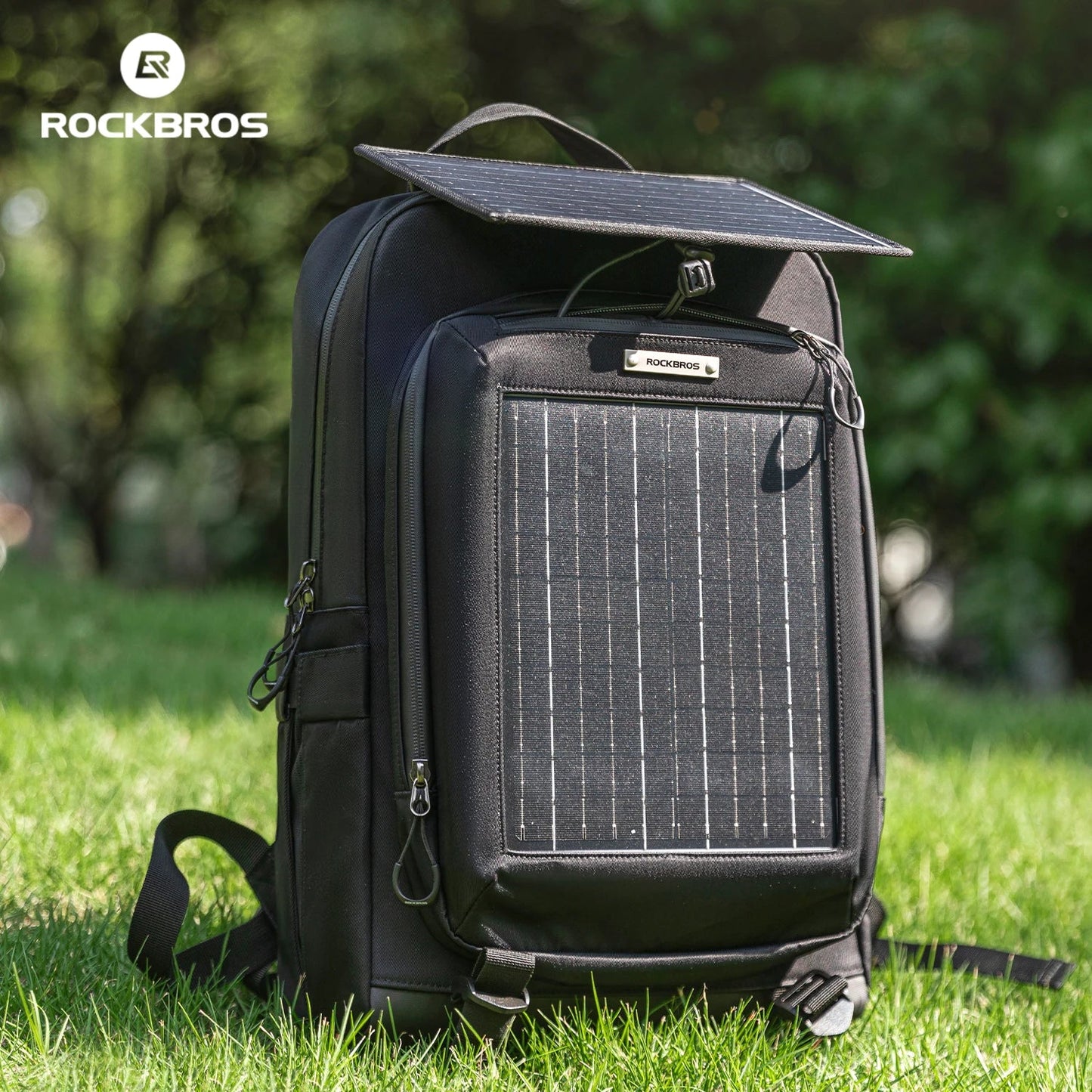 ROCKBROS Shoulder Bag 20L Large Capacity Solar Power Supply Backpack 10V USB Portable Solar Panel Outdoor Sports Hiking Backpack