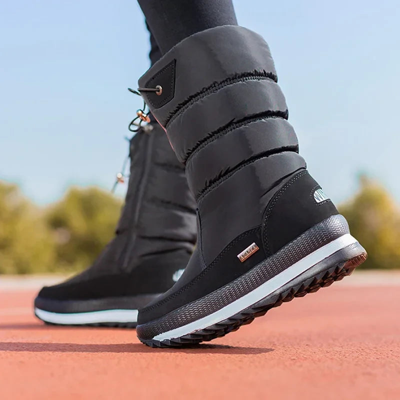 Winter Boots for Women Fashion Thick Plush Waterproof Non-slip Boots Couple Winter Shoes High Quality Warm Fur Boots New Zapatos