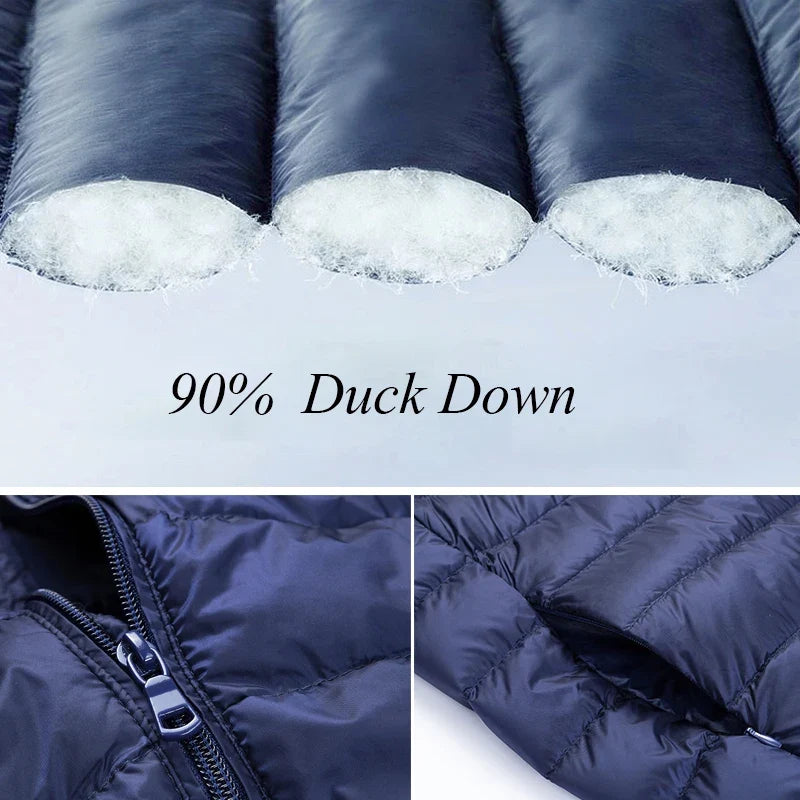 Men All-Season Warm Down Jacket Coats Mens Waterproof Windproof Down Jackets Spring Autumn Winter Casual 90% Down Jackets Male