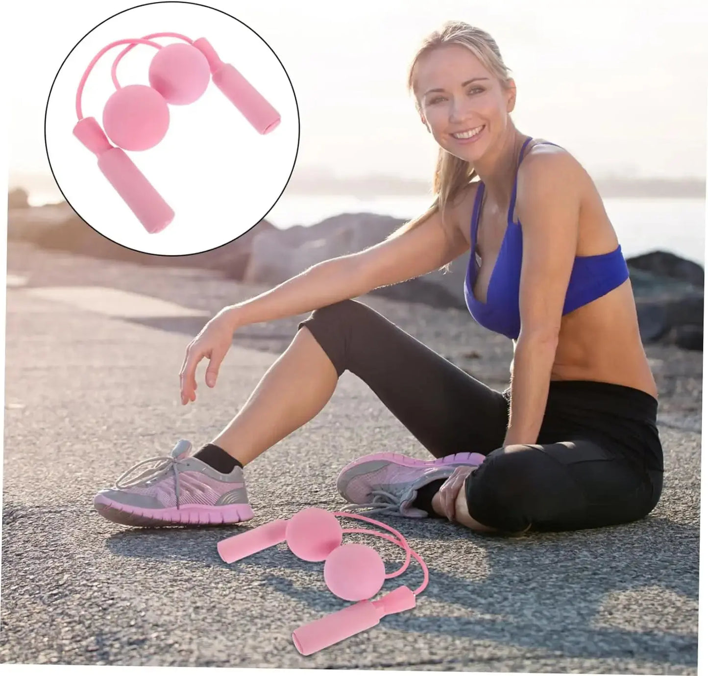 Cordless Jump Rope with Big Ball Indoor Fitness & Weight Loss