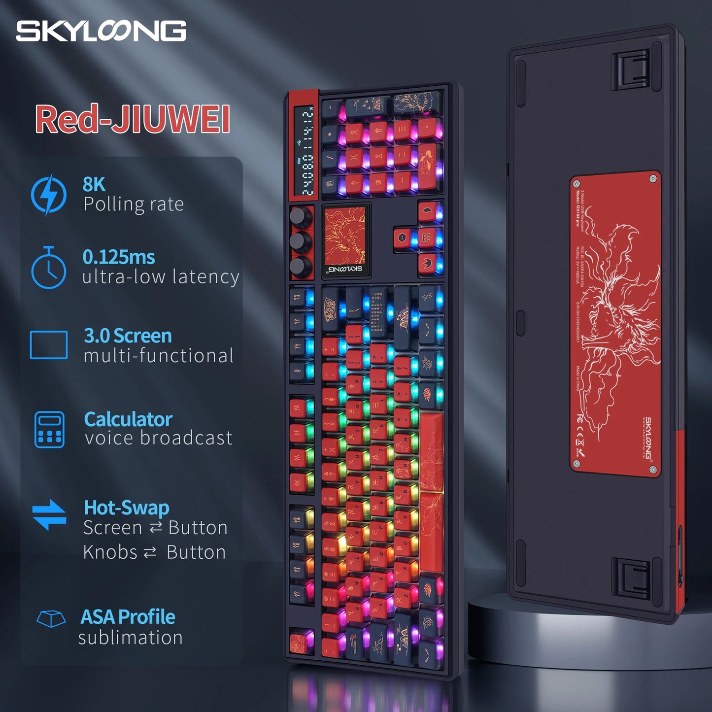 SKYLOONG GK104 Pro Wireless Mechanical Keyboard 100% Custom Keyboard Hot-Swapp Low-noise Switch for PC Gamer Office Accessories