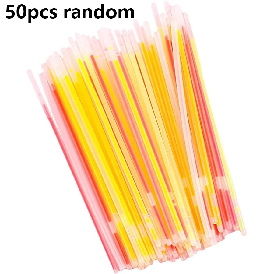 10/20/50/100pcs Glow Sticks Party Light Sticks DIY Bracelets Concerts Raves Neon Party Supplies Festivals Night Activities JXB