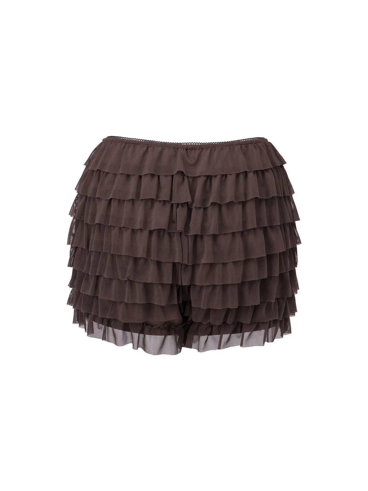 Women’s Layered Ruffle Bloomers Fashion Low Waist Bow Front Solid Color Shorts Casual Summer Mini Shorts