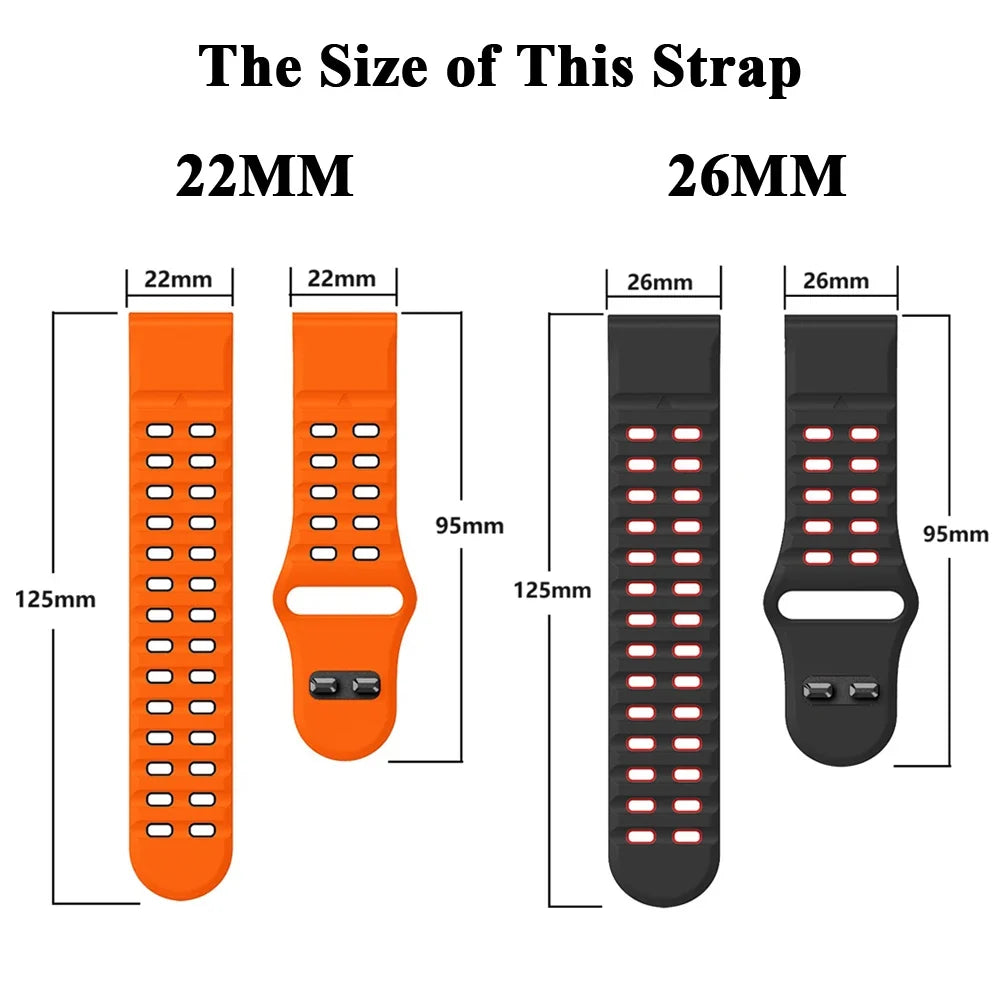 Garmin QuickFit 22/26mm Perforated Silicone Band with Tuck Closure