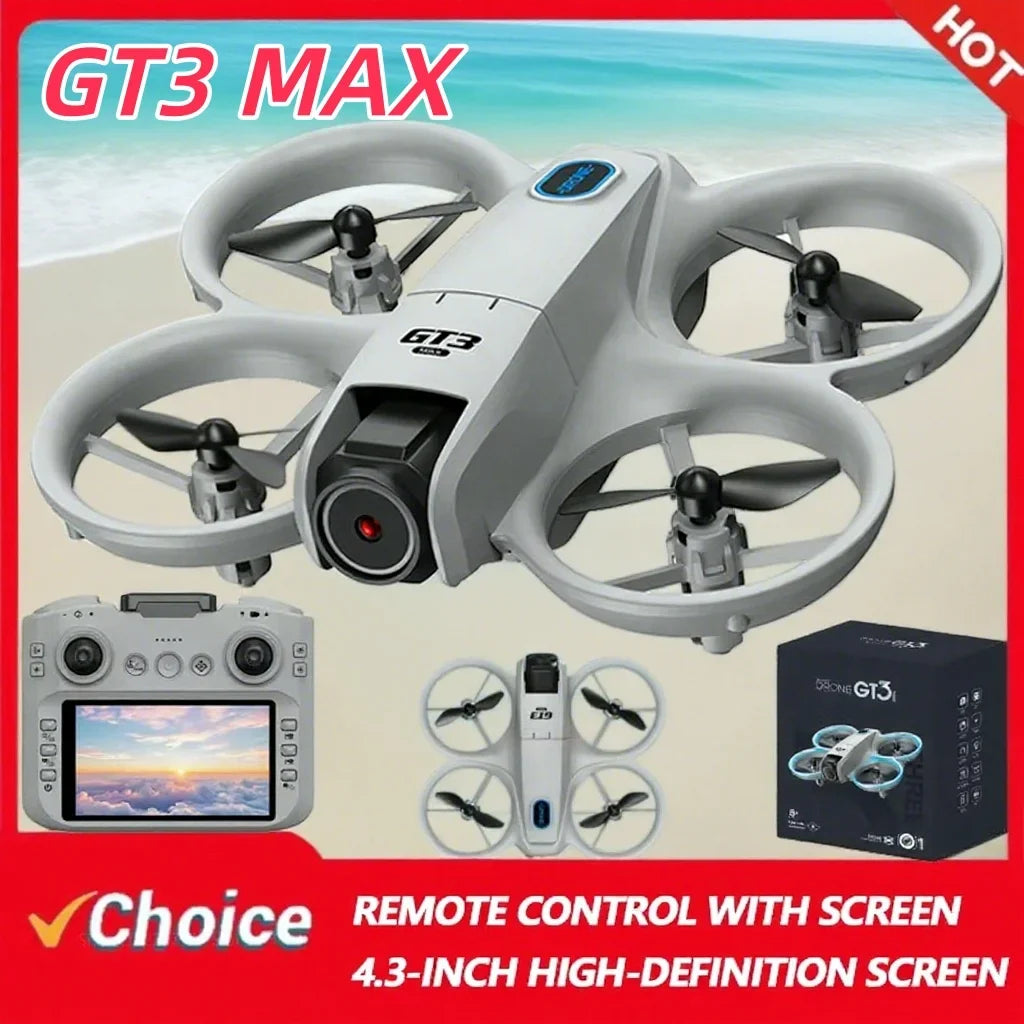 2025New GT3 MAX Drone 8K HD 4.3" Remote Control Headless Mode Helicopter 360° Flip Quadcopter Toys Mini Drone Fors Kid Toy Gifts
