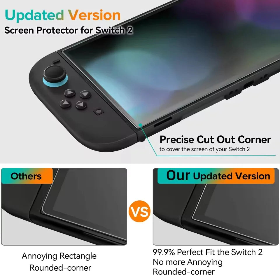 1-3Pcs Easy Installation Screen Protector for Switch 2 Game Console Protect HD Tempered Glass for Switch Oled Films