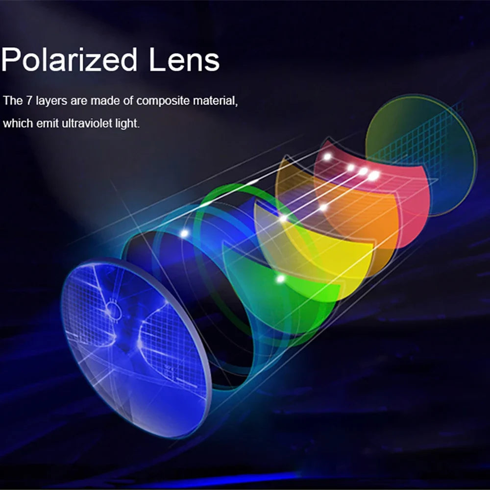 VIVIBEE Yellow Night Vision Glasses Metal Men Square Polarized Driving Lenses UV400 Sunglasses for Women 2026 Fishing Goggles