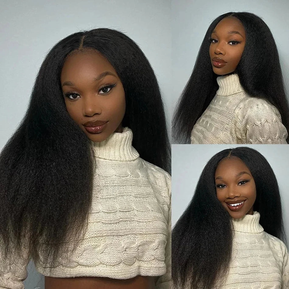 Peluca frontal de encaje completo, 13x6, rizada, lisa, de cabello humano, Yaki, recta, de encaje frontal, brasileña, sin pegamento, pre-arrancada para mujeres