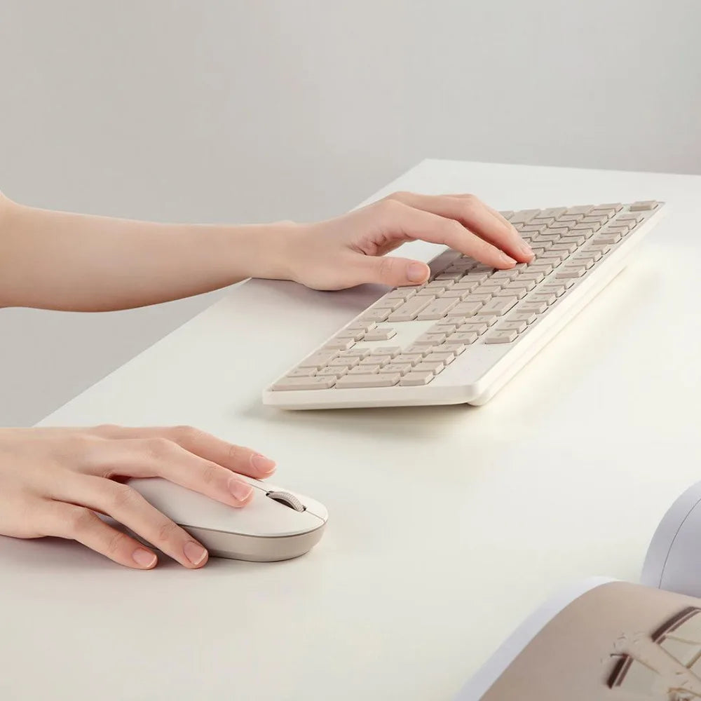 Xiaomi Keyboard and Mouse Set 2 2.4G Wireless Keyboard and Mouse Set Office Slim Keyboard 104Keys Smart Energy-saving Sleep Mode