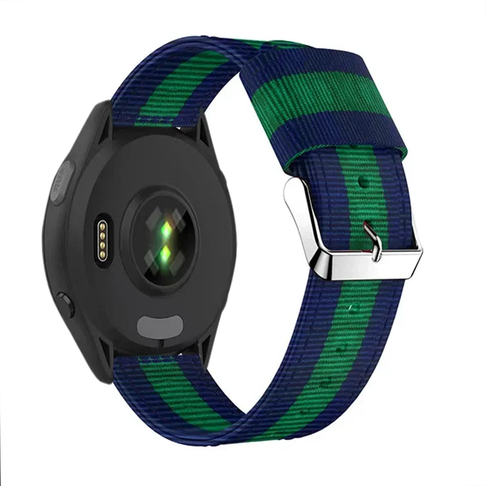 Garmin 20/22mm Quick Release Striped Canvas Nylon Band