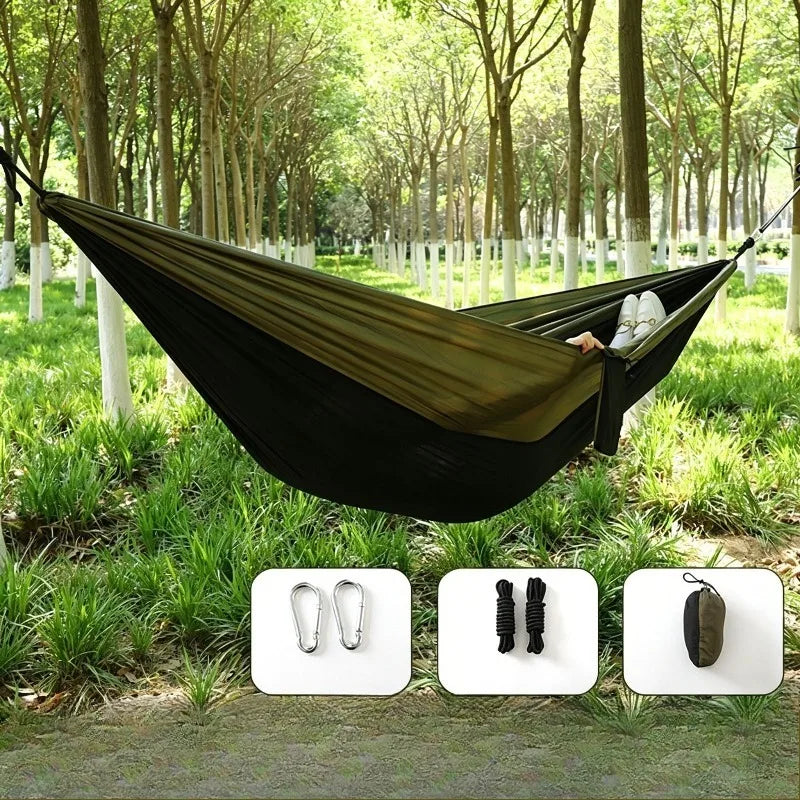 Camping Hammock Lightweight, Portable Hammocks Parachute Hammock with Two Tree Straps, Single or Double Travel Camping Hammocks
