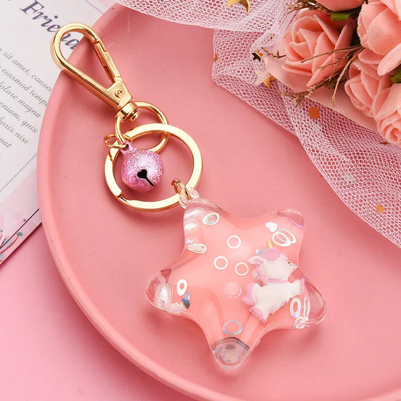 Sparkle Star Moving Liquid Keychain