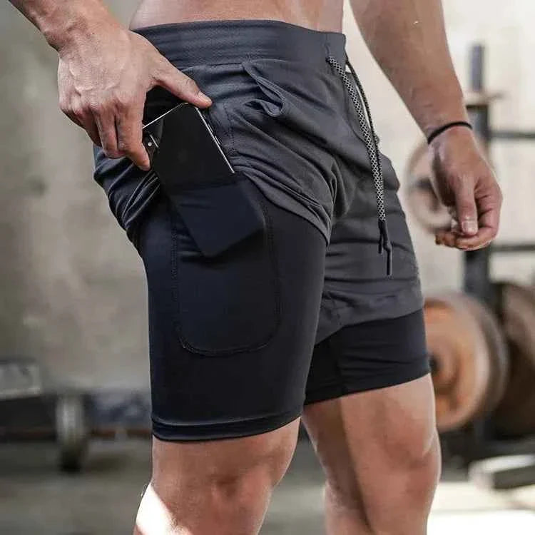Camo Running Shorts Men Gym Sports Shorts 2 In 1 Quick Dry Workout Training Fitness Jogging Pants Summer