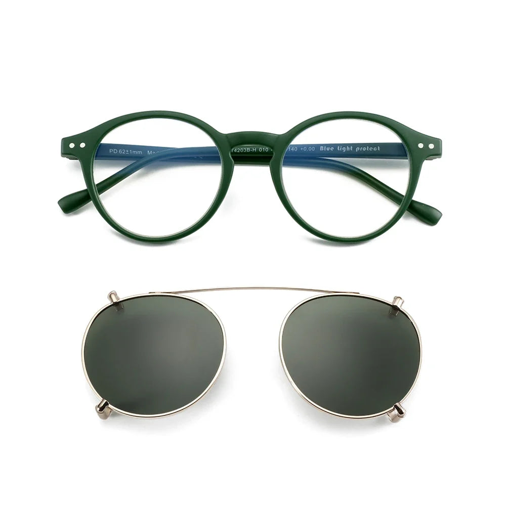 ZENOTTIC 2026 Fashion/Retro Clip On Sunglasses (Anti Blue Light Glasses+Polarized Clip)  for Men Women