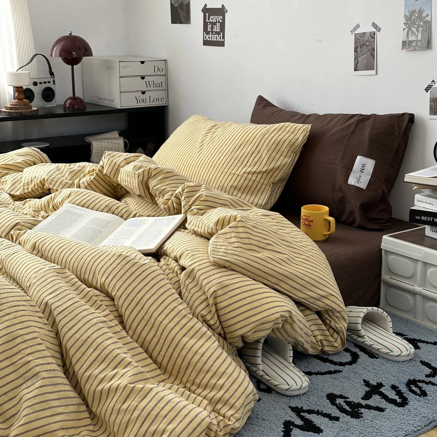 Stripe Bedding Comforter Set with Pillowcase bed sheet Single Full Size Bed Linen Duvet Cover Set Queen/King Double Single Bed