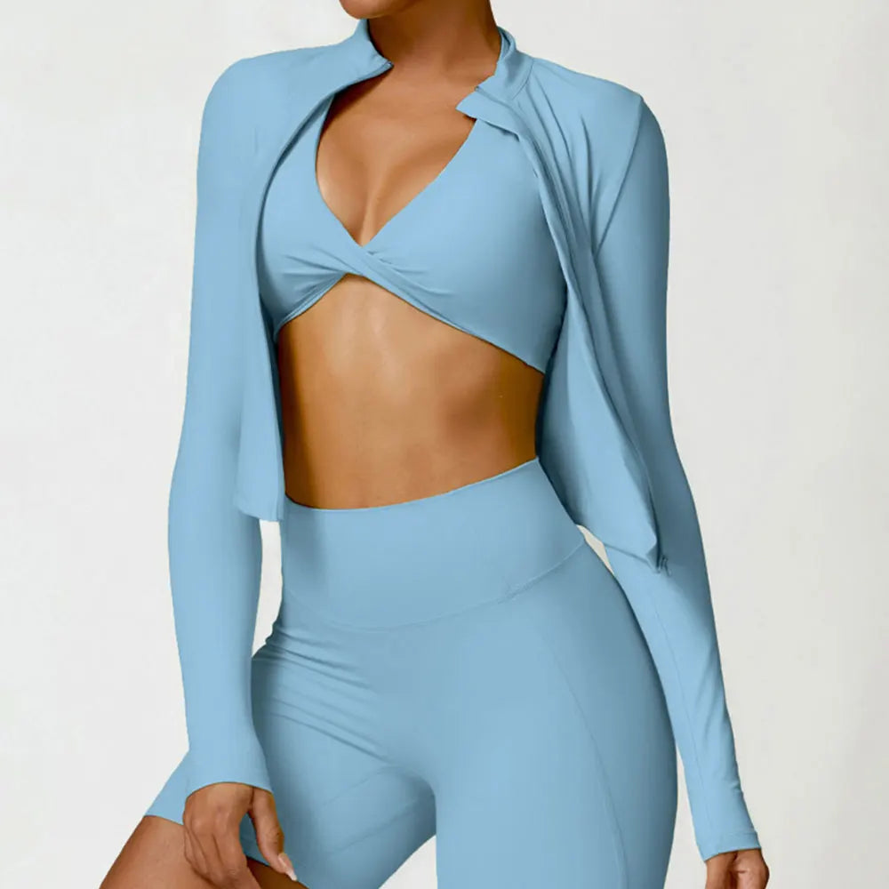 Chaqueta de mujer con cremallera completa y estilo deportivo
