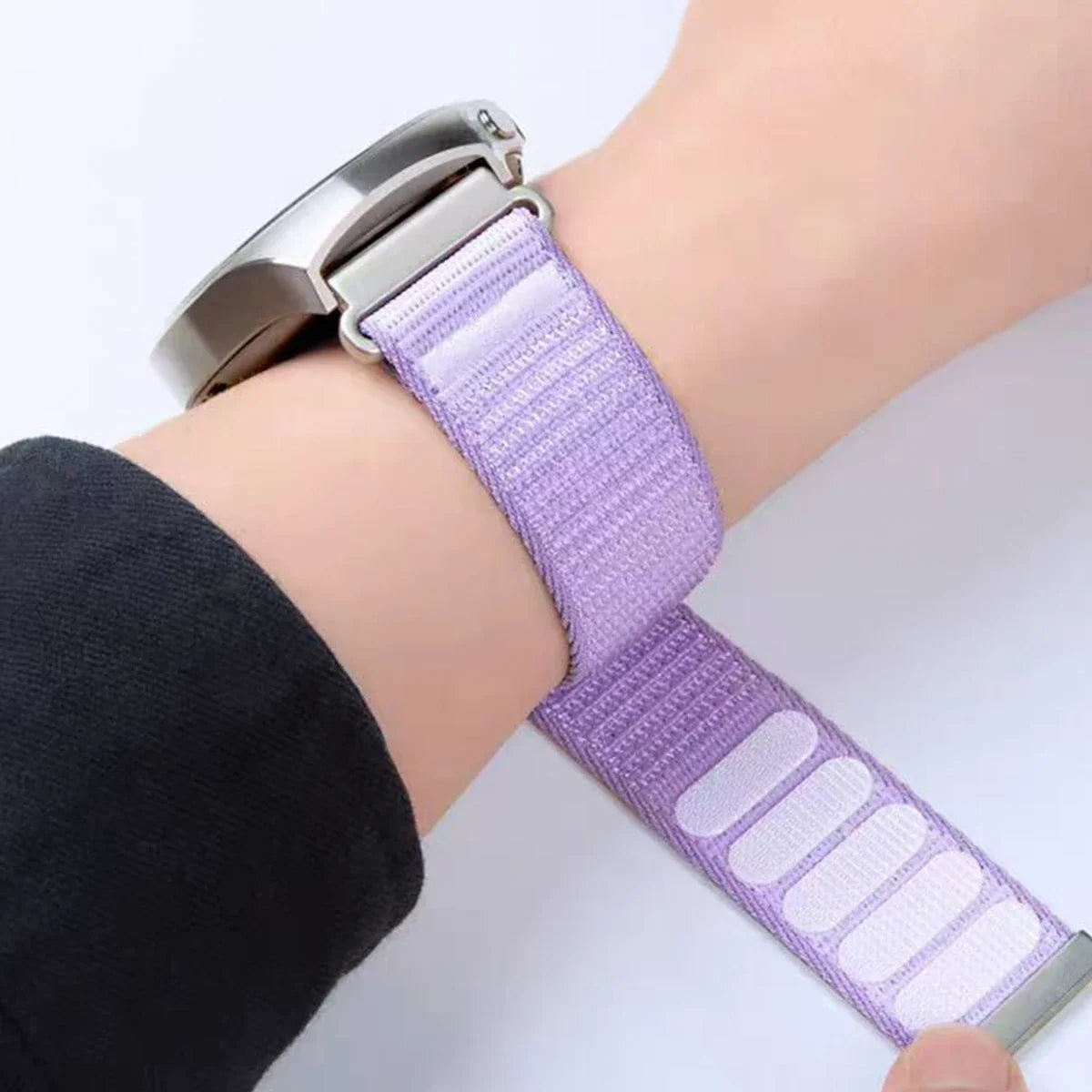 Garmin 18/20/22mm Quick Release Woven Nylon Hook-and-Loop Band with Metal Ring