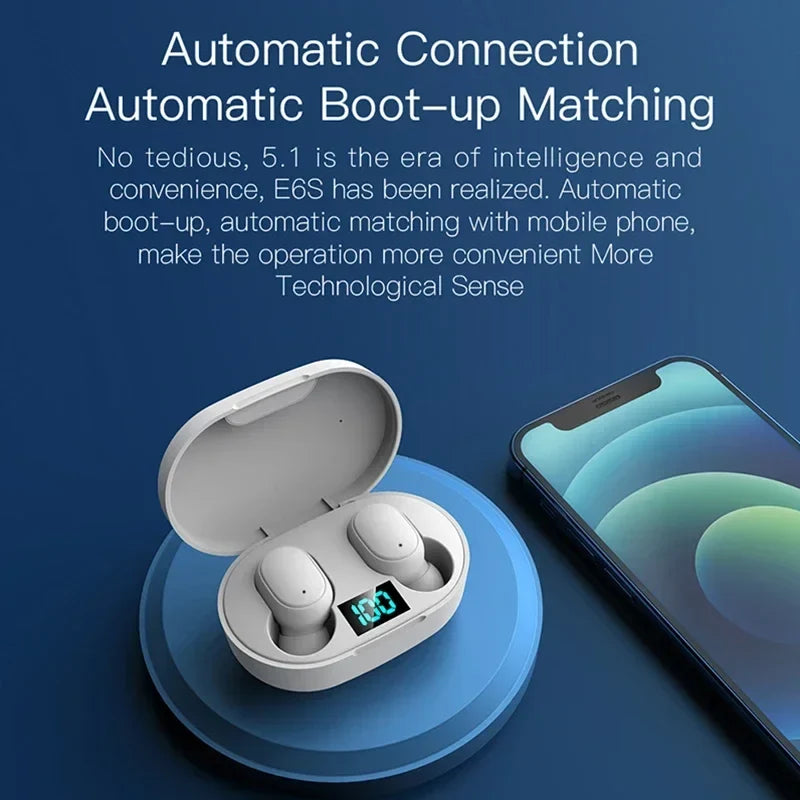 E6STWS Bluetooth headphones are wireless Bluetooth music headphones and noise-cancelling headphones suitable for Android and ios