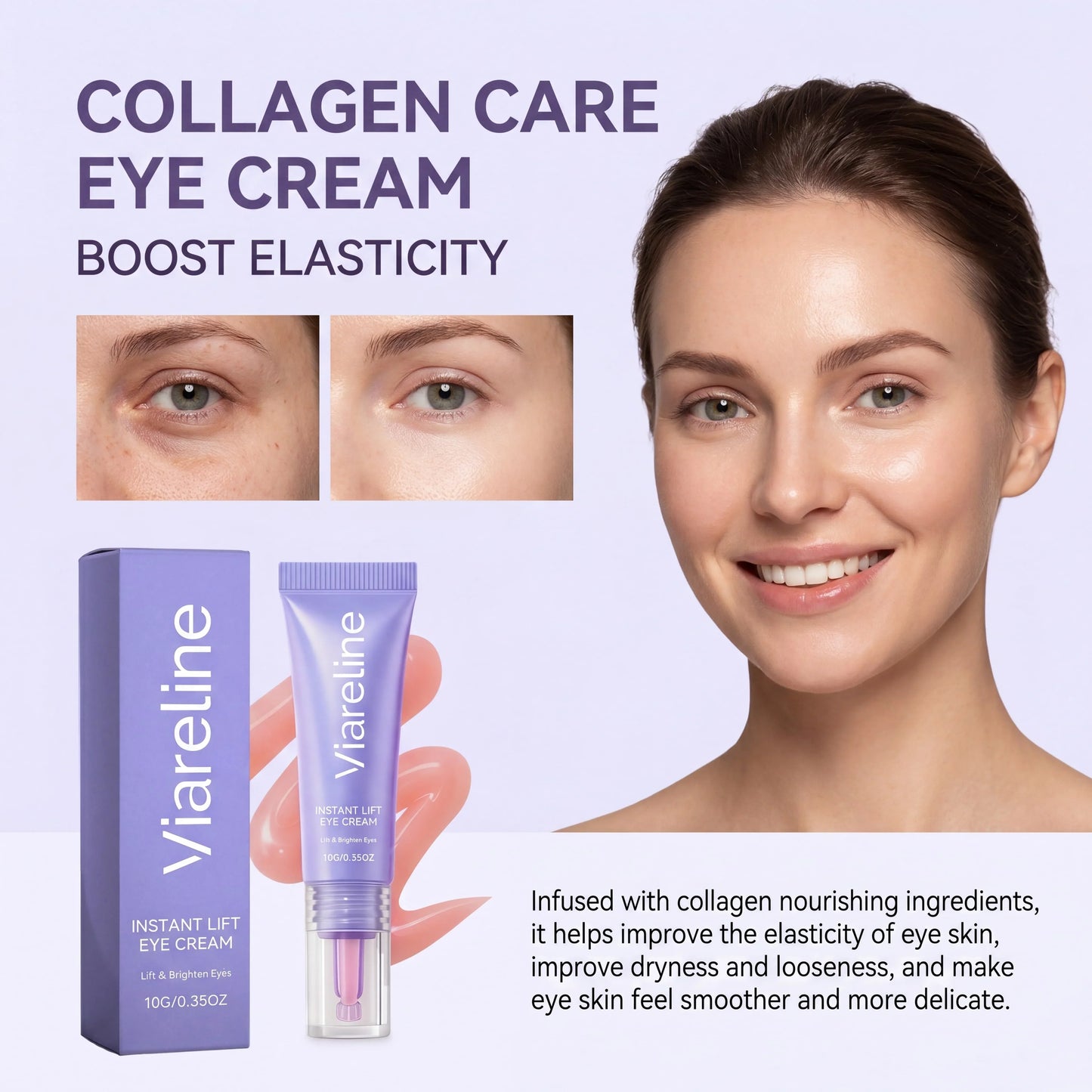 Instant Lift Eye Cream Collagen Eye Brightening Moisturizer Hydrating Under Eye Care For Dark Circles Dryness Eye Skin Care
