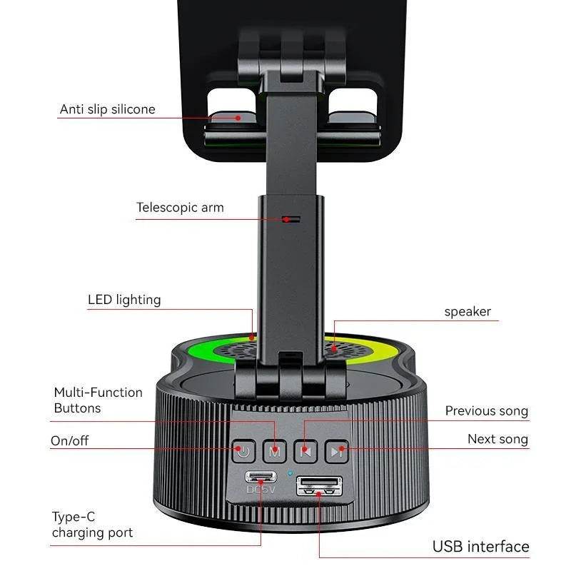 Nuevo soporte para teléfono celular con luz LED y altavoz Bluetooth