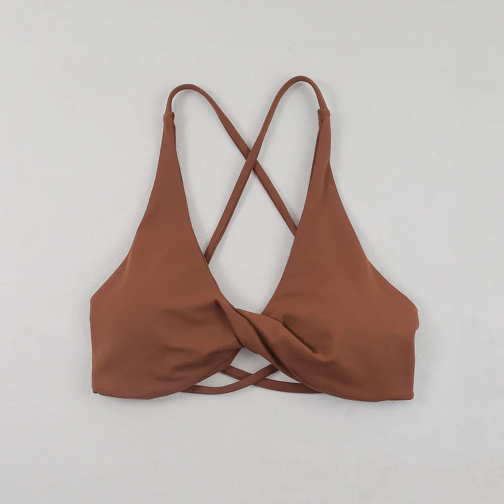 Sexy Slim Shoulder Straps Somfortable High Stretch Sports Underwear Gym Workout Breathable Detachable Yoga Bra
