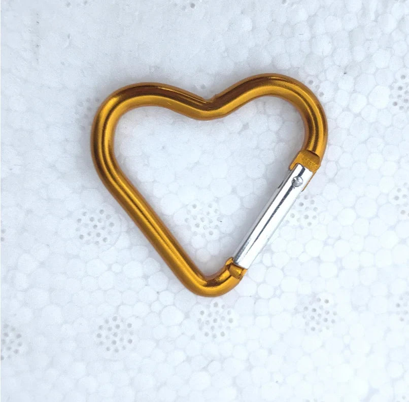 1 Pcs Heart-Shaped Aluminum Carabiner Key Chain Clip Outdoor Keyring
