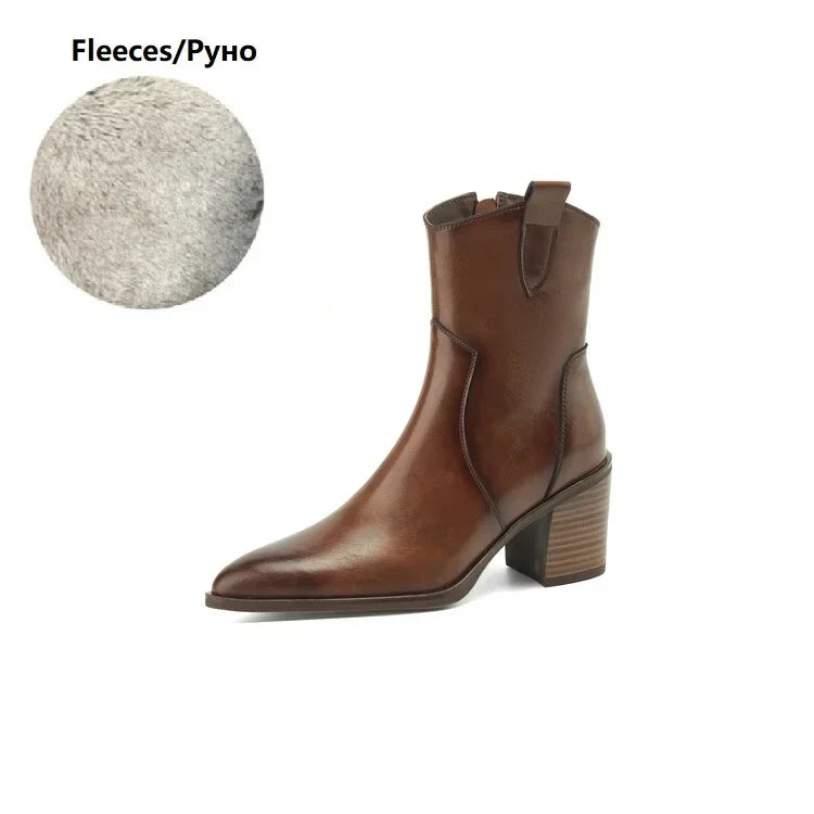 2026 Autumn Women Boots Women Shoes Pointed Toe Chunky Heel Boots Casual Winter Boots Short Modern Boots Chelsea High Heels