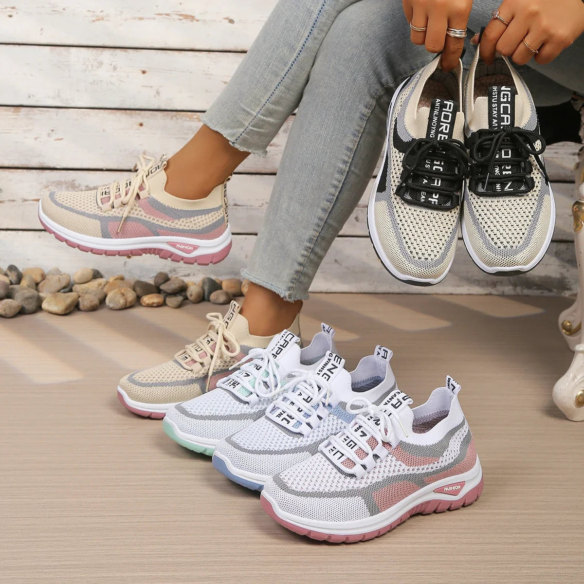 Versatile Two-Tone Casual Summer Sneakers for Work and Play