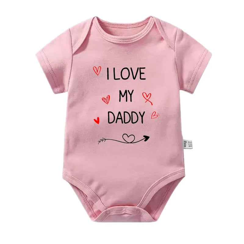 I Love My Daddy Toddler Boys Girls Summer Short Sleeve Bodysuit Gender Neutral Baby Romper Infant Clothes Father's Day Best Gift