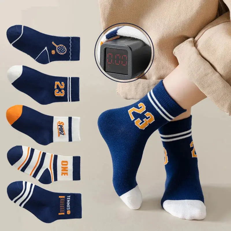 Classic Boys Tennis Crew Socks  Soft Cotto