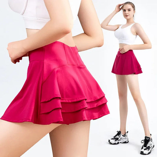 Falda plisada deportiva de tenis y golf con bolsillo para mujer
