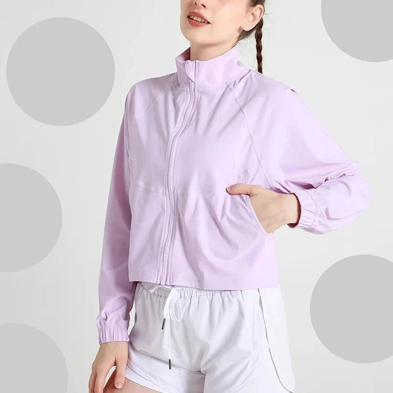 Women's Long Sleeve Yoga Jacket with Zipper