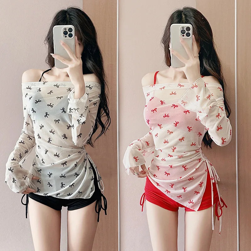 New Swimsuit Women's Split Three Piece Set Covers The Belly and Looks Slimmer, Gathers Small Breasts, Ins Style Hot Spring Bath