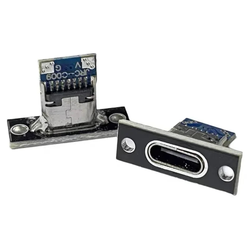 1-20Pcs USB Jack 3.1 Type-C 2Pin 4Pin Female Connector Jack Data Charging Port Small Electrical Charging Base with Fixing Plate