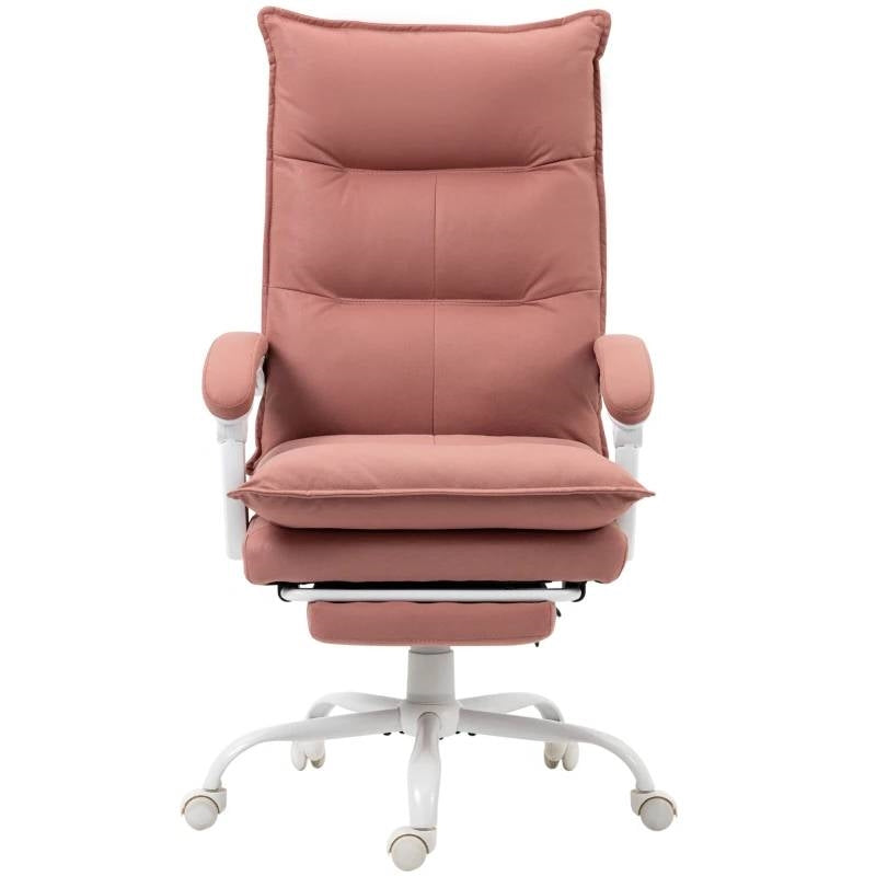 Sillón de Oficina Ejecutivo con Masaje y Calefacción, Doble Acolchado, Salmón