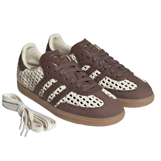 Adidas Samba OG Basketweave Cream White Earth Strata (Women's)