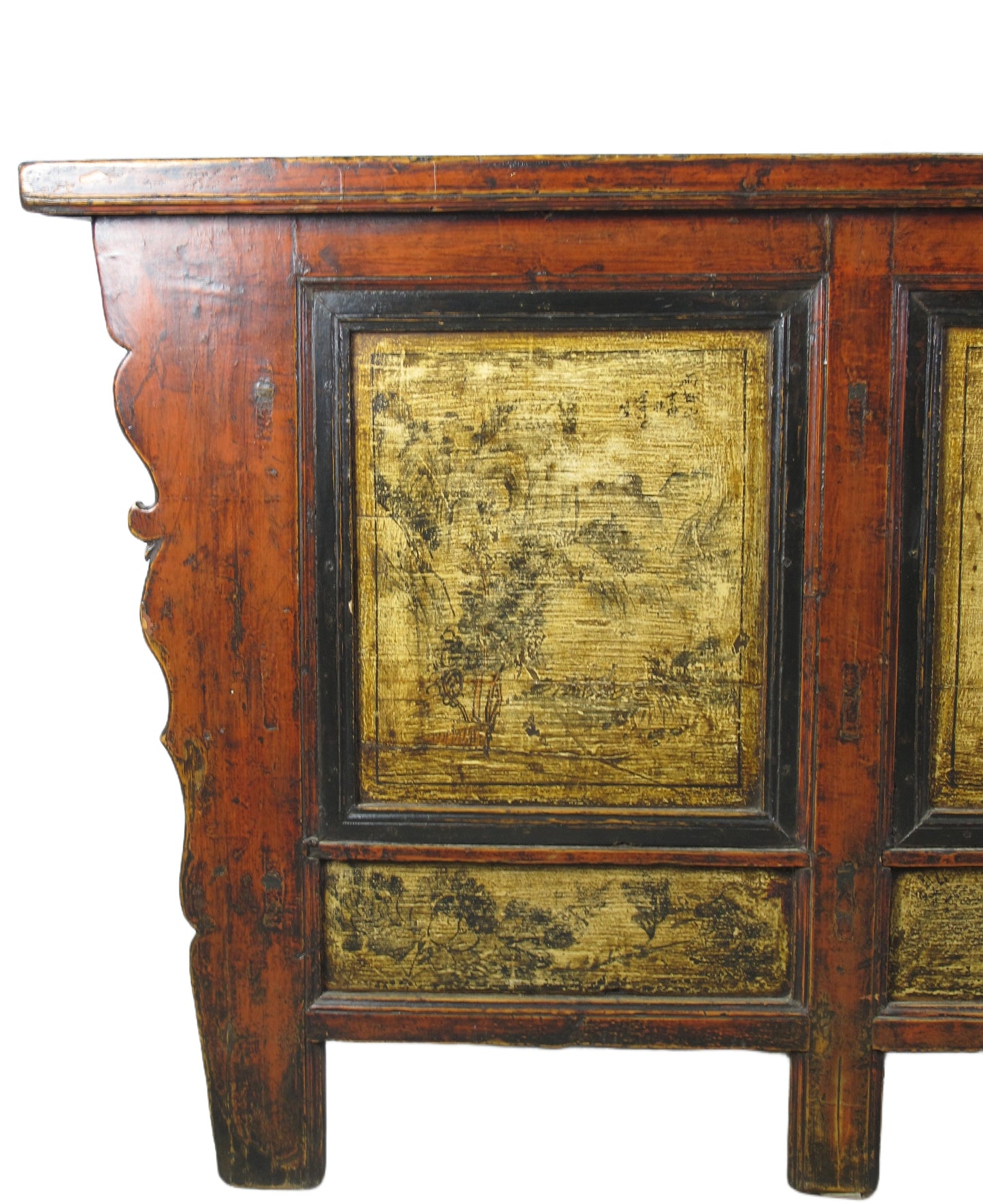 Armario de Cama Antiguo Gansu Pintado a Mano