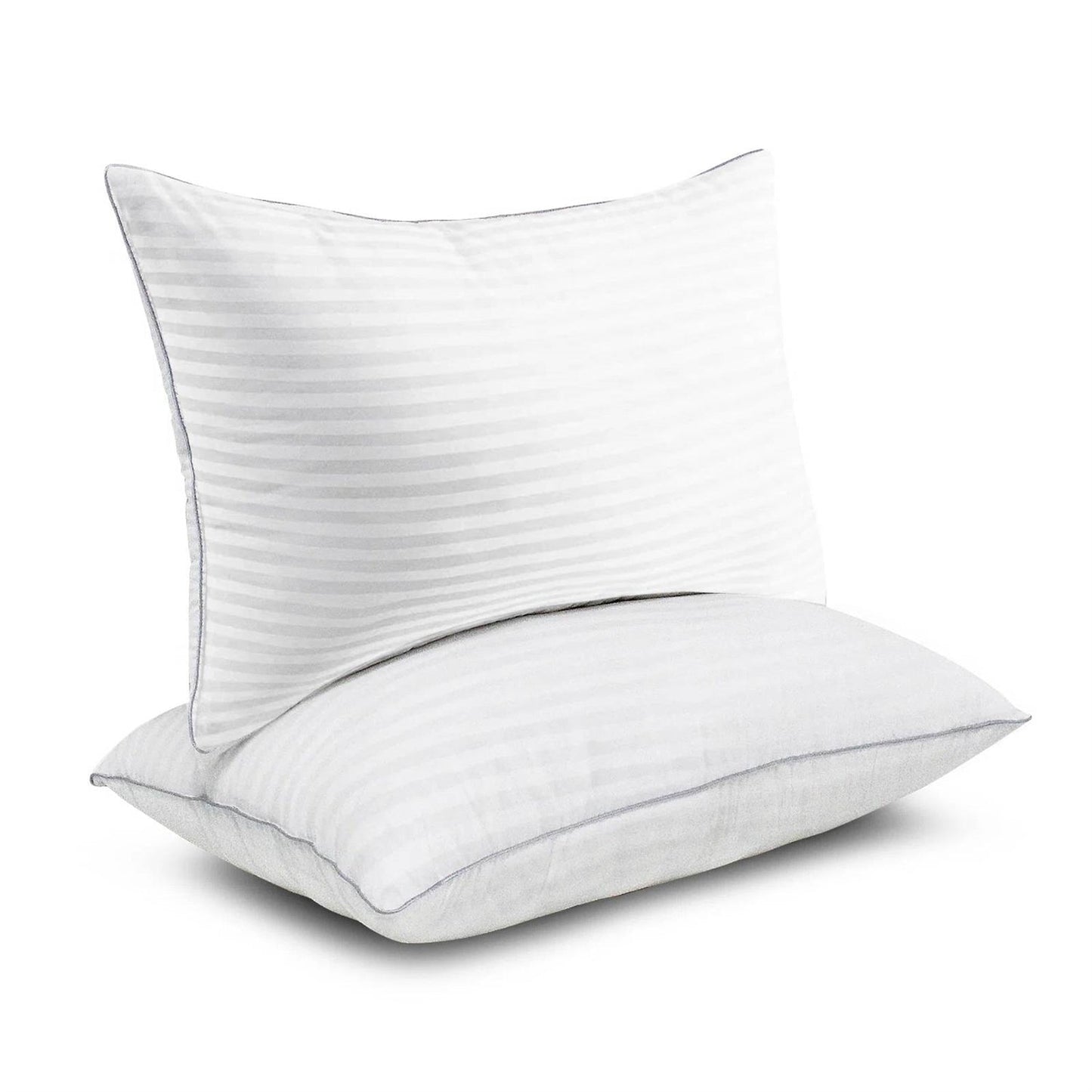 Juego de 2 almohadas de pluma sintética lavables a máquina con funda de algodón - Queen