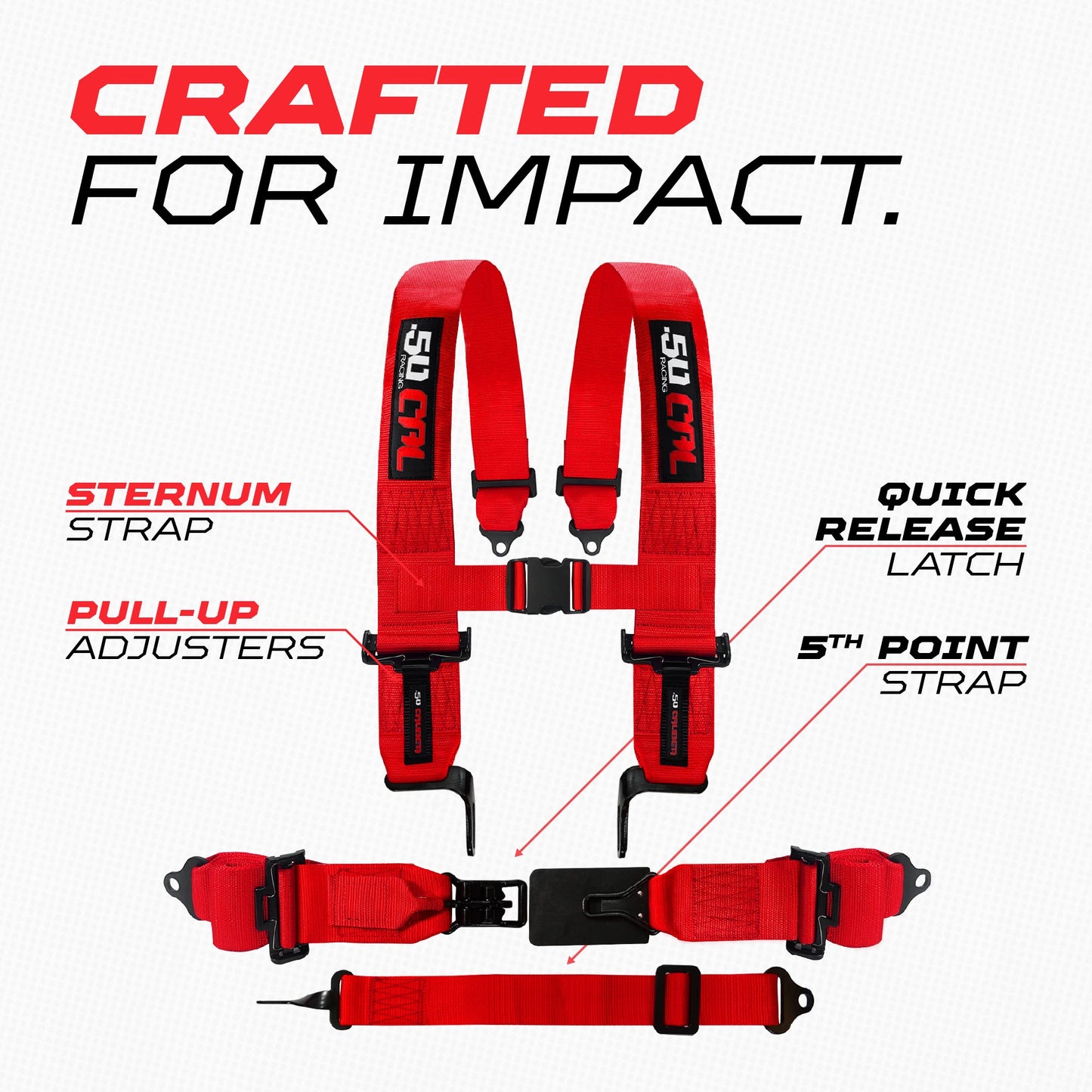 SFI Approved 2" and  3" 5 point Harness, Racing Harness