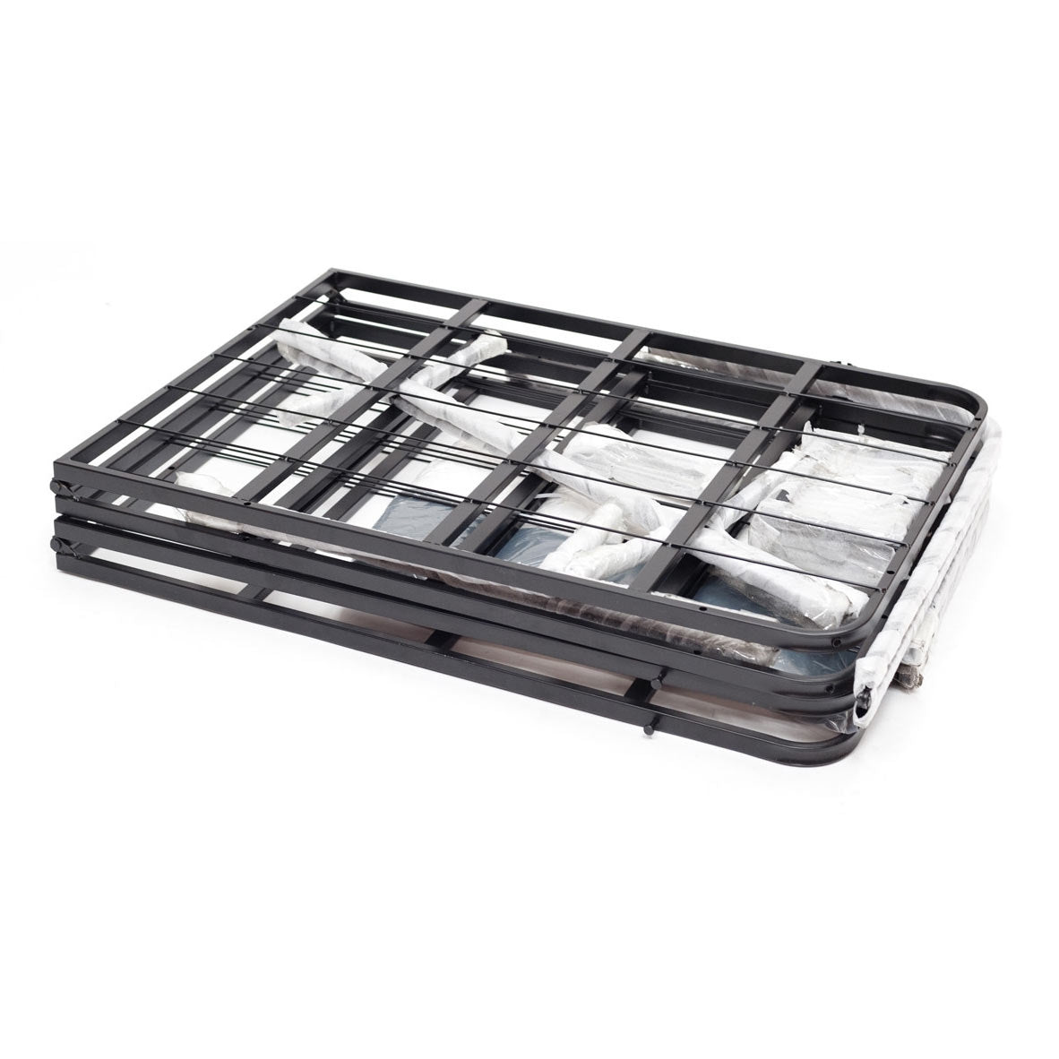 Base de colchón con somier metálico de acero tamaño twin con funda